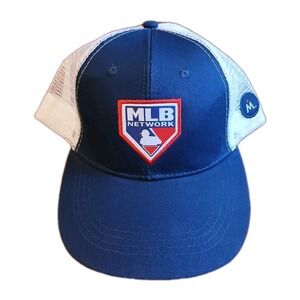 MLB Network BDA Sports Trucker Hat Unisex Blue OSFA Curved Brim Embroidered Logo